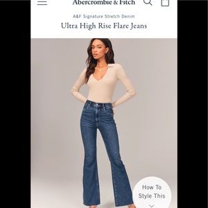 A&F Ultra High Rise Flare Jeans